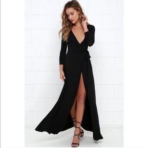 Lulus black wrap maxi dress